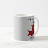 Scottie Dog Life Happens Kaffee hilft Funny Mug Kaffeetasse (VorderseiteRechts)