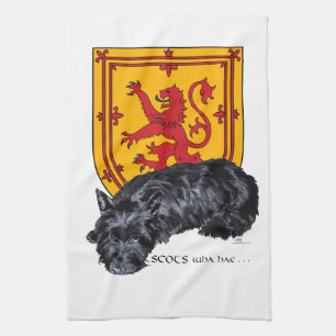 Scottie Dog Lion Rampant Flagge Küchentuch