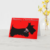 Scottie Dog "Merry Christmas" Grußkarte Karte (Gelbe Blume)