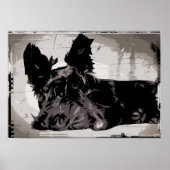 Scottie dog mit urbanem Hintergrund Poster (Vorne)