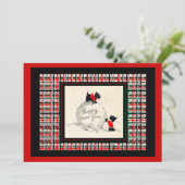 Scottie Dog New Years open house Einladung (Stehend Vorderseite)