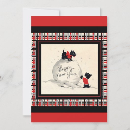 Scottie Dog New Years Party Einladung (Vorderseite)