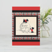 Scottie Dog New Years Party Einladung (Stehend Vorderseite)