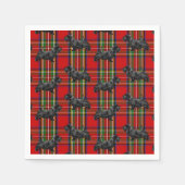 Scottie Dog on Red Scottish Tartan Serviette (Vorderseite)