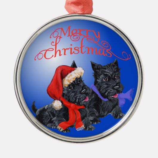 Scottie Dog Ornament Aus Metall (Vorne)