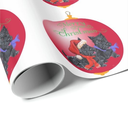 Scottie Dog Ornament Geschenkpapier (Rolleneckpunkt)