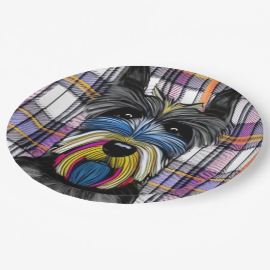 Scottie Dog Pappteller (Schrägansicht)