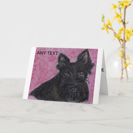 Scottie dog Personalisierte Grußkarte Geburtstag Karte (Gelbe Blume)