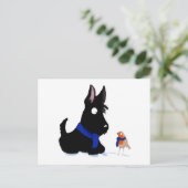 Scottie Dog & Robin Postkarte (Stehend Vorderseite)