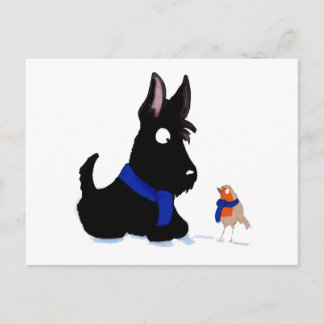 Scottie Dog & Robin Postkarte