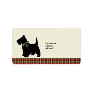 Scottie Dog Scotch Karierte Christmas Custom Adressaufkleber