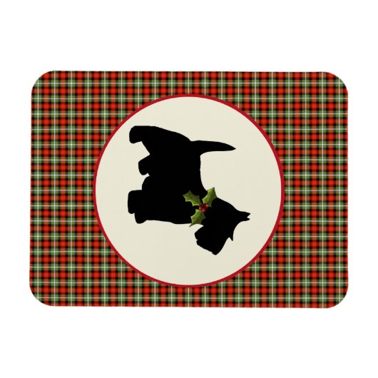 Scottie Dog Scotch Karierter Weihnachtsfeiertag Magnet (Horizontal)