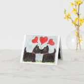 Scottie Dog Scottish Terrier art Notecard Karte (Gelbe Blume)