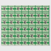 Scottie Dog, Scottish Terrier auf grüner Geschenkv Geschenkpapier (Flach)