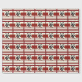 Scottie Dog, Scottish Terrier auf roter Geschenkve Geschenkpapier (Flach)