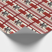 Scottie Dog, Scottish Terrier auf roter Geschenkve Geschenkpapier (Ecke)