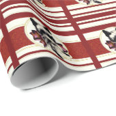 Scottie Dog, Scottish Terrier auf roter Geschenkve Geschenkpapier (Rolleneckpunkt)