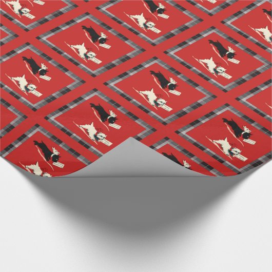 Scottie Dog, Scottish Terrier Black und White Geschenkpapier (Ecke)