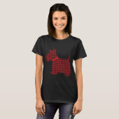 Scottie Dog Scottish Terrier Red Black Buffalo Pla T-Shirt (Vorne ganz)
