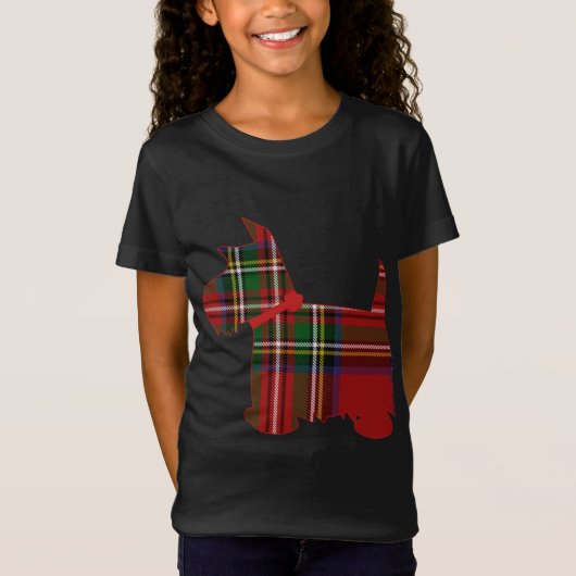 Scottie Dog Scottish Terrier Royal Stewart T-Shirt (Vorderseite)