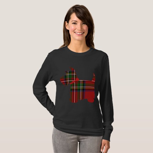 Scottie Dog Scottish Terrier Royal Stewart T-Shirt (Vorne ganz)