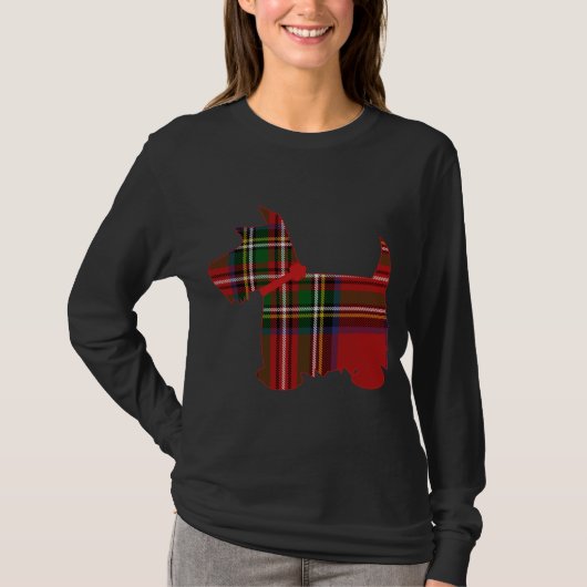 Scottie Dog Scottish Terrier Royal Stewart T-Shirt (Vorderseite)