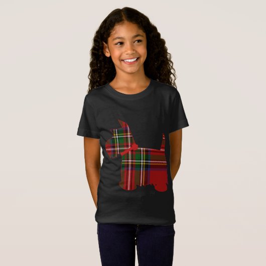 Scottie Dog Scottish Terrier Royal Stewart T-Shirt (Vorne ganz)
