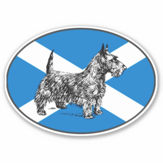 Scottie Dog Scottish Terrier Scotland Vinyl Aufkleber (Vorderseite)