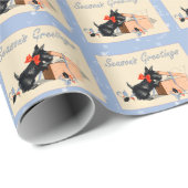 Scottie Dog, Scottish Terrier Season's Greetings Geschenkpapier (Rolleneckpunkt)