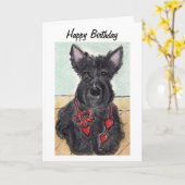 Scottie dog Scottish Terry Karte (Gelbe Blume)