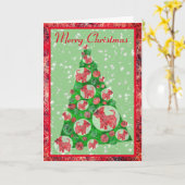 Scottie Dog Silhouette Weihnachtsbaum Dekoration Karte (Gelbe Blume)