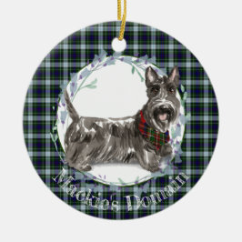 Scottie Dog Tartan Christmas Keramik Ornament