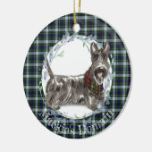 Scottie Dog Tartan Christmas Keramik Ornament (Links)