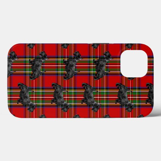Scottie Dog über Red Scottish Tartan Case-Mate iPhone Hülle (Rückseite (Horizontal))