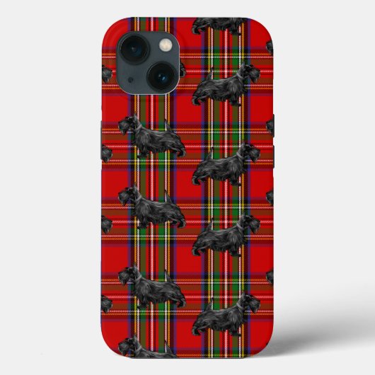 Scottie Dog über Red Scottish Tartan Case-Mate iPhone Hülle (Rückseite)
