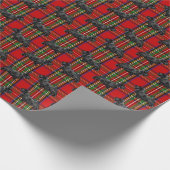 Scottie Dog über Red Scottish Tartan Geschenkpapier (Ecke)