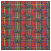 Scottie Dog über Red Scottish Tartan Stoff (Muster)