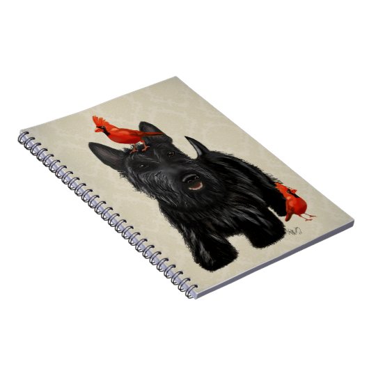 Scottie Dog und Rote Vögel Notizblock (Rechte Seite)