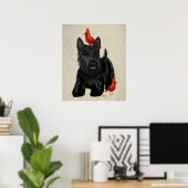 Scottie Dog und Rote Vögel Poster (Heimbüro)