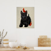 Scottie Dog und Rote Vögel Poster (Küche)