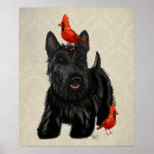 Scottie Dog und Rote Vögel Poster (Vorne)