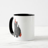 Scottie Dog und Rote Vögel Tasse (Vorderseite Links)