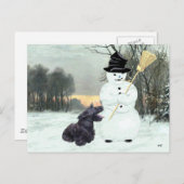 Scottie Dog und Snowman Postkarte (Vorne/Hinten)