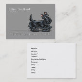 Scottie Dog Walking Pet Business Cards Visitenkarte (Vorne/Hinten)