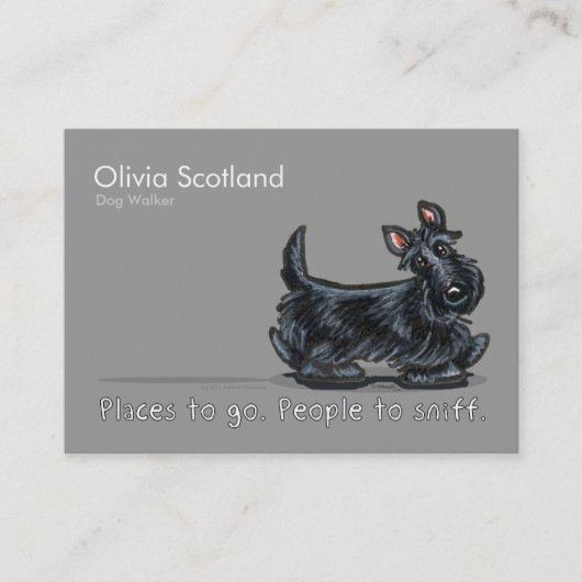 Scottie Dog Walking Pet Business Cards Visitenkarte (Vorderseite)