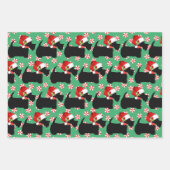 Scottie Dog Weihnachtsmannmütze 3 Koordinierung vo Geschenkpapier Set (Vorderseite 3)