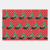 Scottie Dog Weihnachtsmannmütze 3 Koordinierung vo Geschenkpapier Set (Vorderseite 2)
