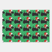 Scottie Dog Weihnachtsmannmütze 3 Koordinierung vo Geschenkpapier Set (Vorderseite)
