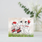 Scottie Dogs Band, niedlich und kuschelig Postkarte (Stehend Vorderseite)