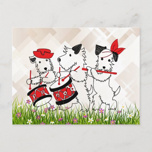 Scottie Dogs Band, niedlich und kuschelig Postkarte (Vorderseite)